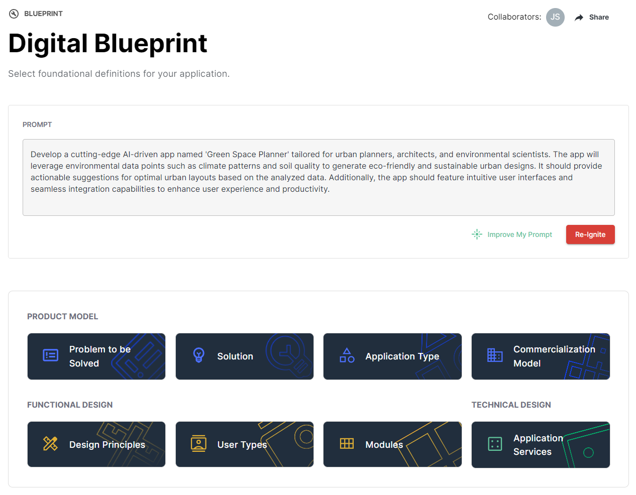 Digital blueprint overview