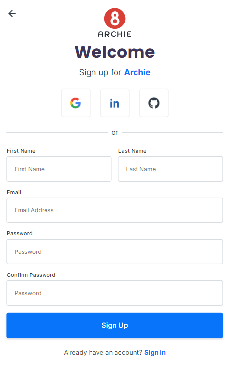 Archie authentication dialog box